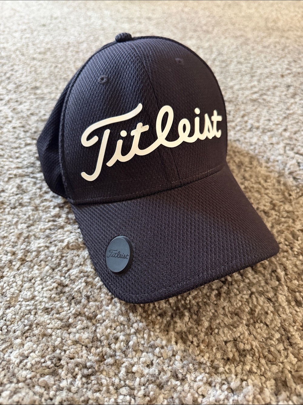 Titleist Black Cap with White Script Logo